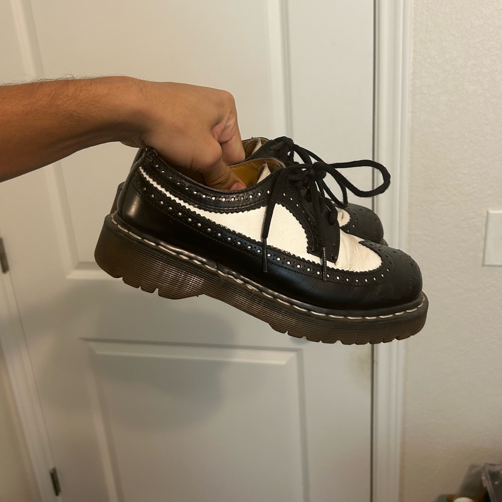 Classic Black and White Dr. Martens Men's Shoes
